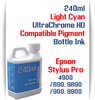 Light Cyan 240ml Bottle Compatible UltraChrome HDR Pigment Ink Epson Stylus Pro 4900, 7700, 9700, 7890, 9890, 7900, 9900 Printers