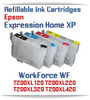4 Refillable Epson T200XL Expression Home XP, WorkForce WF printer ink cartridges