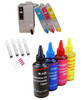 4- Refillable Ink Cartridges 4- Dye Sublimation Ink 100ml bottles for Epson WorkForce WF-7210 WF-7710 WF-7720 Printers