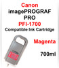 PFI-1700 Magenta compatible Pigment Ink cartridges 700ml Canon imagePROGRAF PRO printers
CANON imagePROGRAF PRO-2000, PRO-4000, PRO-4000S, PRO-6000, PRO-6000S, PRO-2100, PRO-4100, PRO-4100S, PRO-6100, PRO-6100S printers