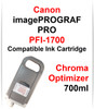 PFI-1700 Chroma Optimizer compatible Ink cartridges 700ml Canon imagePROGRAF PRO printers
CANON imagePROGRAF PRO-2000, PRO-4000, PRO-6000, PRO-2100, PRO-4100, PRO-6100 printers