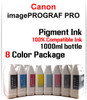 8 Color Package - 1000ml bottles Pigment Ink CANON imagePROGRAF PRO-4000S, PRO-6000S,PRO-4100S, PRO-6100S  printers