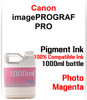 Photo Magenta 1000ml bottle Pigment Ink Canon imagePROGRAF PRO-2000, PRO-4000, PRO-4000S, PRO-6000, PRO-6000S, PRO-2100, PRO-4100, PRO-4100S, PRO-6100, PRO-6100S printers