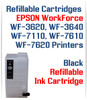 Black XL Refillable Ink Cartridge (empty) Epson WorkForce WF-3640 WF-7110, WF-7610, WF-7620 Printers