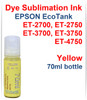 Yellow 70ml bottle Dye Sublimation Ink for EPSON EcoTank ET-2700 ET-2750 ET-3700 ET-3750 ET-4750 Printers
