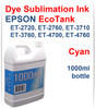 Cyan EPSON EcoTank ET-2720 ET-2760 Printer 1000ml bottles Dye Sublimation Bottle Ink