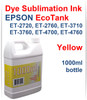Yellow EPSON EcoTank ET-2720 ET-2760 ET-3710 ET-3760 ET-4700 ET-4760 Printer 1000ml  Dye Sublimation Bottle Ink