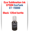 Black 135ml bottle EPSON EcoTank ET-15000 Printer Dye Sublimation Bottle Ink