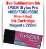 Magenta Epson Stylus Pro 4000, 7600, 9600 printer Dye Sublimation Ink Cartridge 220ml