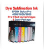 8 - Epson Stylus Pro 4000, 7600, 9600 printer Dye Sublimation Ink Cartridges 220ml