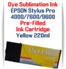 Yellow Epson Stylus Pro 4000, 7600, 9600 printer Dye Sublimation Ink Cartridge 220ml