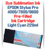 Light Cyan Epson Stylus Pro 4000, 7600, 9600 printer Dye Sublimation Ink Cartridge 220ml