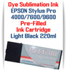 Light Black  Epson Stylus Pro 4000, 7600, 9600 printer Dye Sublimation Ink Cartridge 220ml