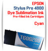 Cyan Epson Stylus Pro 4800 Dye Sublimation Ink Cartridges 220ml