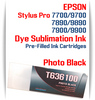 Photo Black Epson Stylus Pro 7700/9700, 7890/9890, 7900/9900 Pre-Filled Dye Sublimation Ink Cartridge