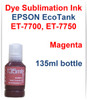Magenta 135ml bottle Dye Sublimation Ink for EPSON EcoTank ET-7700 ET-7750 Printer