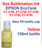 Yellow 135ml bottle Dye Sublimation Bottle Ink for EPSON EcoTank ET-2700 ET-2750 ET-3700 ET-3750 ET-4750 Printer