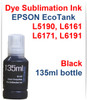 Black 135ml bottle Dye Sublimation Ink for EPSON EcoTank L5190 L6161 L6171 L6191 Printer