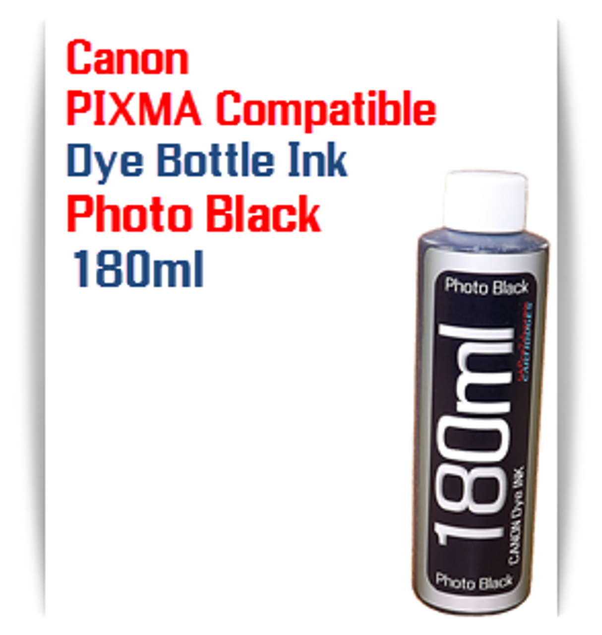 1 180ml Bottle Photo Black Dye Ink