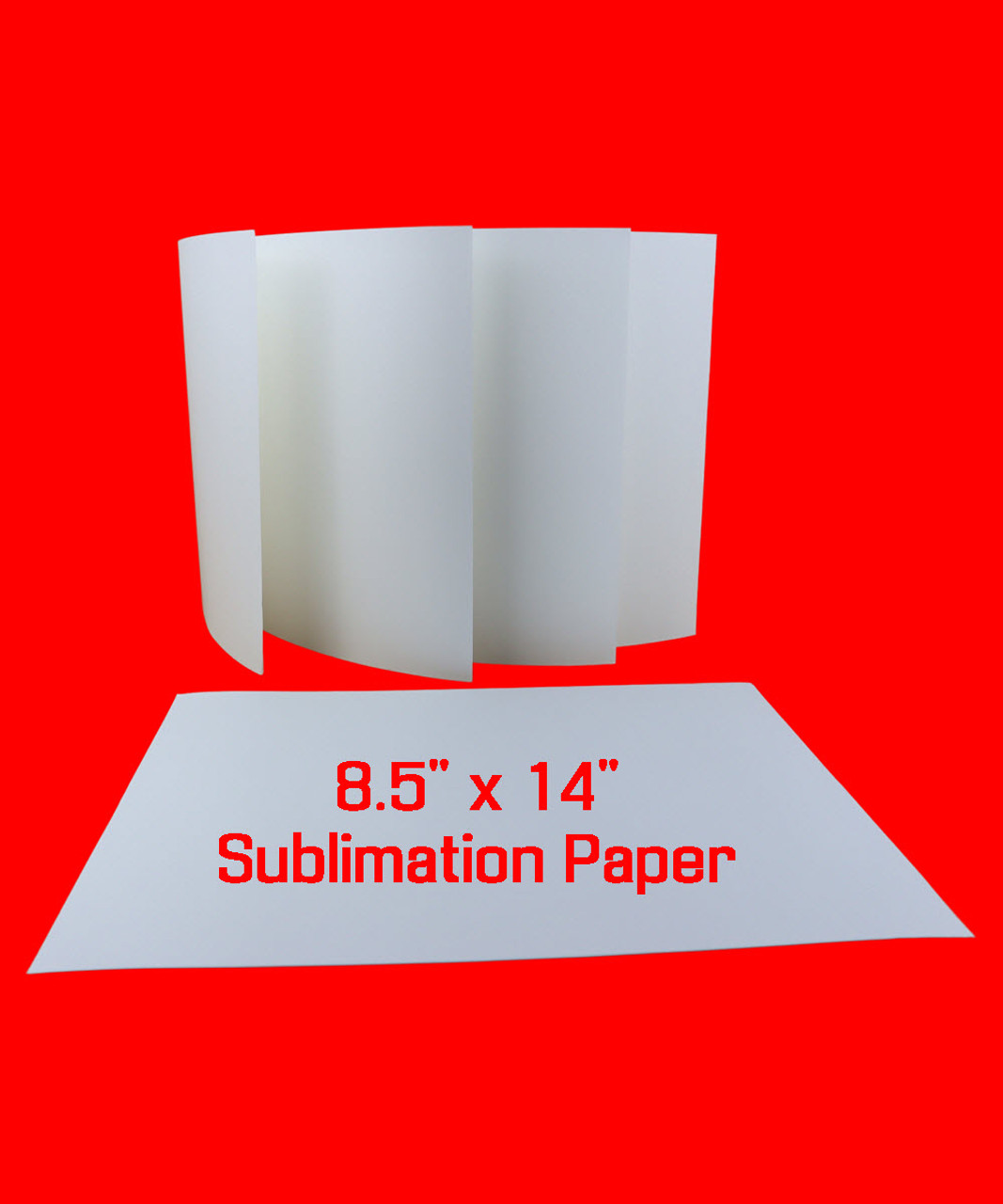 8.5 x 14 inch Sublimation Paper Lay Flat NO CURL paper 120GSM 100 Sheet Package
