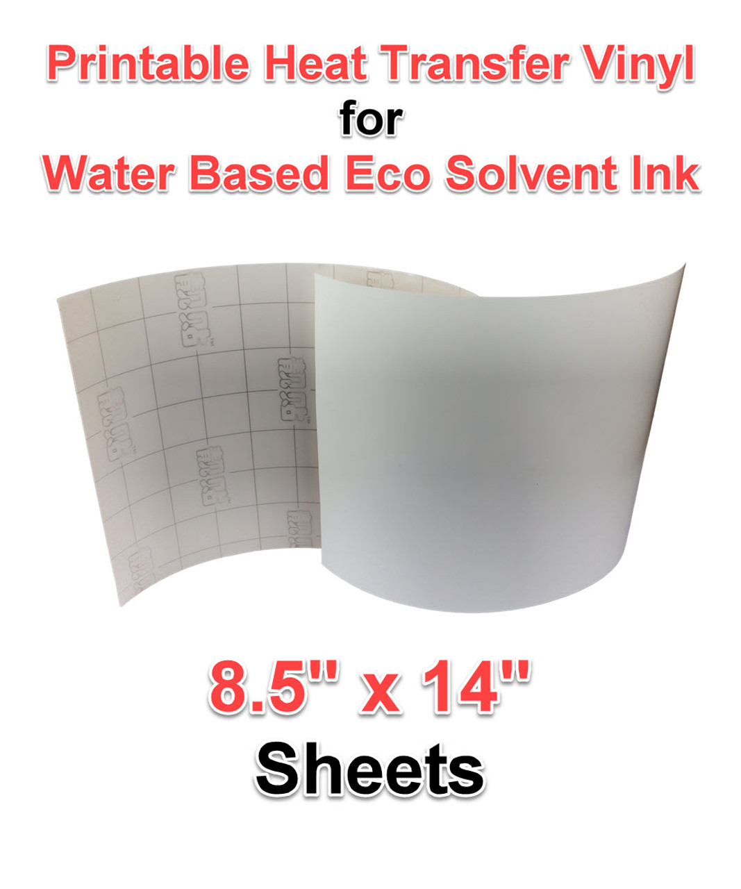 8.5 x 14 Printable Heat Transfer Vinyl for Water Based Eco Solvent Ink