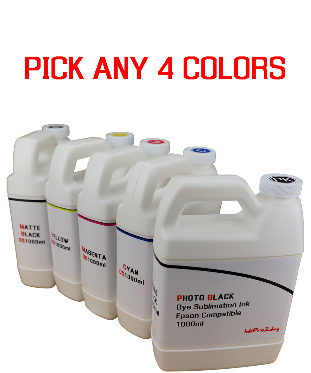 Pick 4 Colors 1000ml Bottles Dye Sublimation Ink for Epson SureColor T3270 T5270 T7270 Printers 