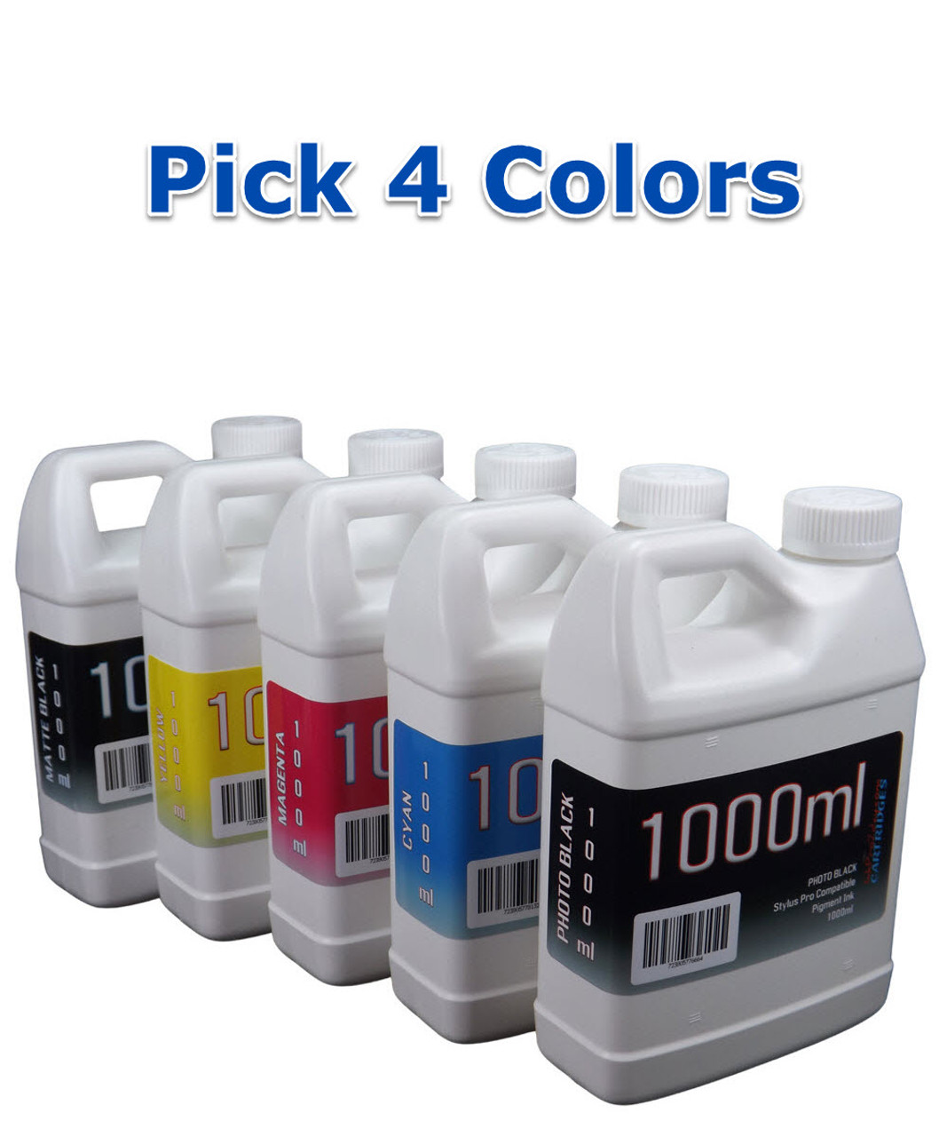 Pick 4 Colors 1000ml bottles compatible Pigment Ink for Epson SureColor T3270 T5270 T7270 Printers