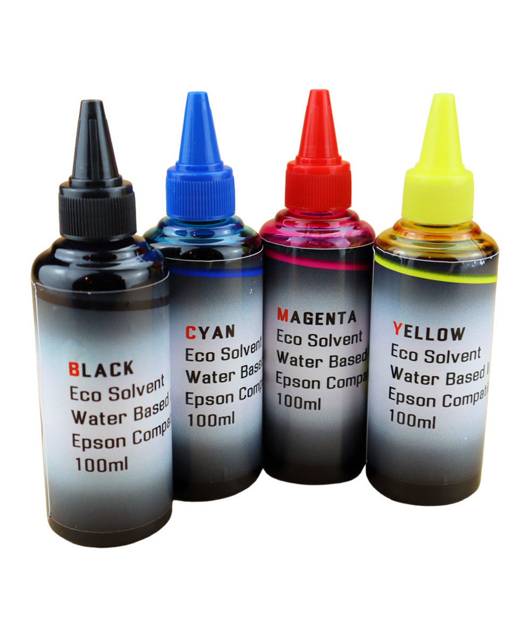 Water Based Eco Solvent Ink 4- 100ml Bottles for Epson WorkForce WF-2520 WF-2530 WF-2540 Printers

