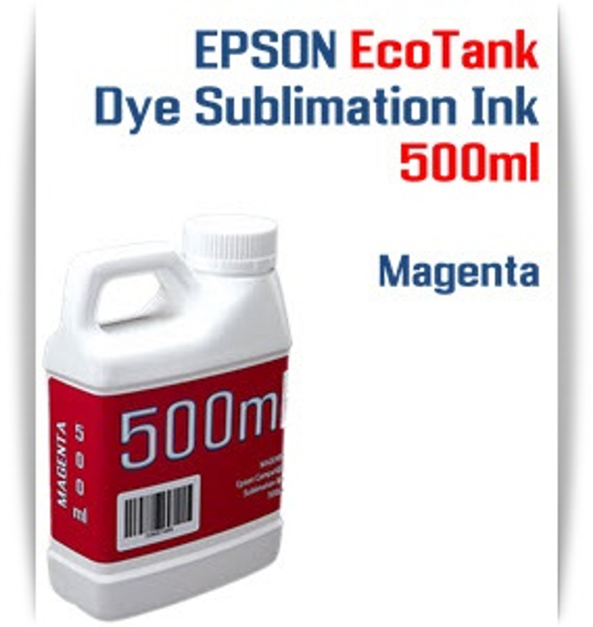 Magenta EPSON EcoTank printer Dye Sublimation Ink 500ml bottles