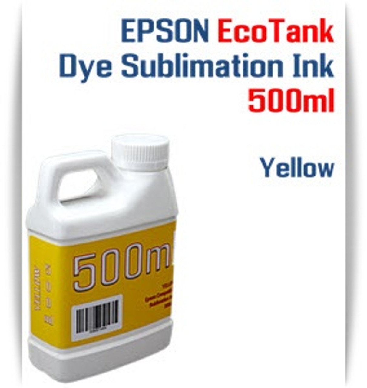 Yellow EPSON EcoTank printer Dye Sublimation Ink 500ml bottles