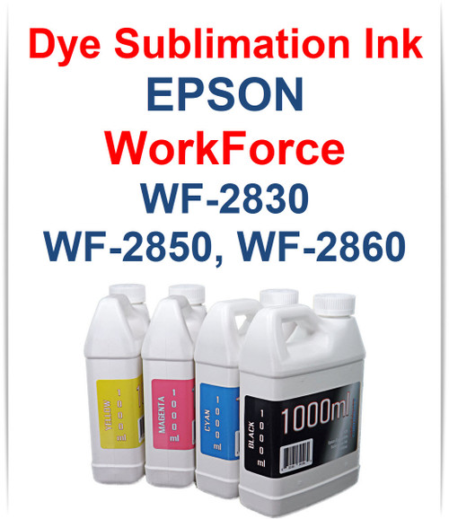 4- 1000ml bottles Dye Sublimation Ink for Epson WorkForce WF-2830 WF-2850 WF-2860 Printers