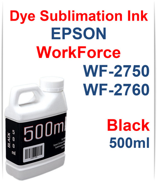 Black 500ml bottle Dye Sublimation Ink for Epson WorkForce WF-2750 WF-2760 Printers