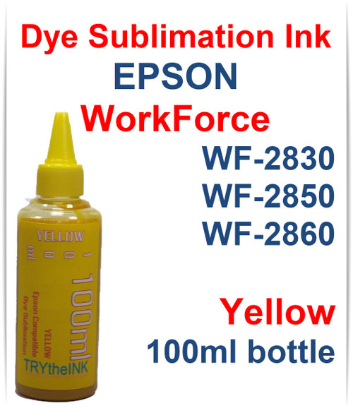 Yellow 100ml bottle Dye Sublimation Ink for Epson WorkForce WF-2830 WF-2850 WF-2860 Printers