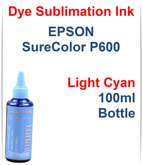 Light Cyan Dye Sublimation Ink 100ml bottle for Epson SureColor P600 printer