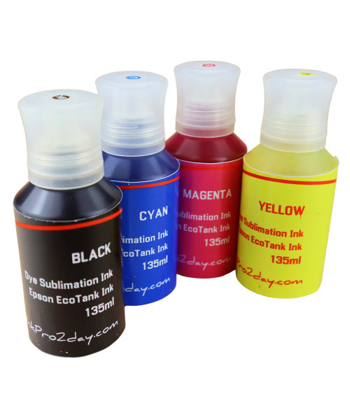 4 Color Package 135ml bottles Dye Sublimation Ink for EPSON EcoTank ET-3830 ET-3843 ET-3850 Printer