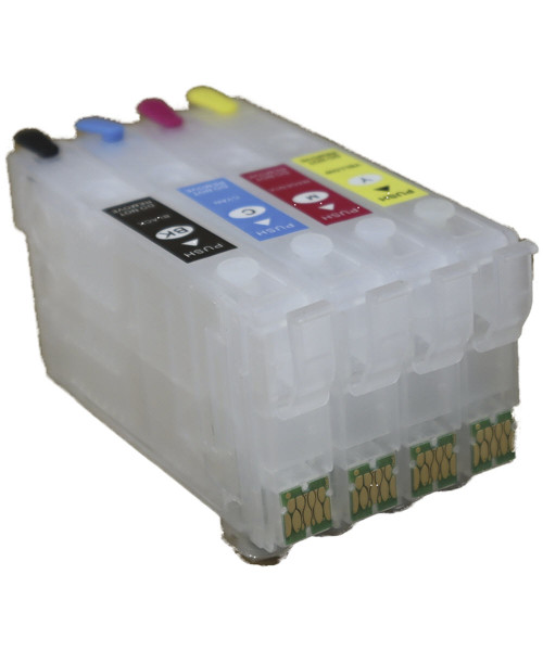 4 Refillable Ink Cartridges (empty) with chip for Epson WorkForce WF-7310, WF-7820, WF-7840 Printers