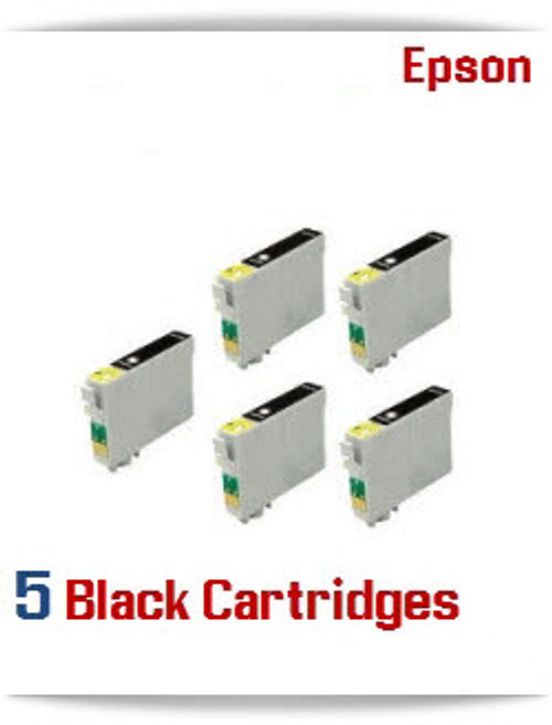 5 Black Cartridge Package - 5 T220XL120 Epson Expression XP, WorkForce WF Compatible Ink Cartridges