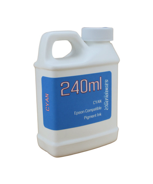 Cyan Pigment Ink Color 240ml Bottle for Epson EcoTank ET-15000 Printer