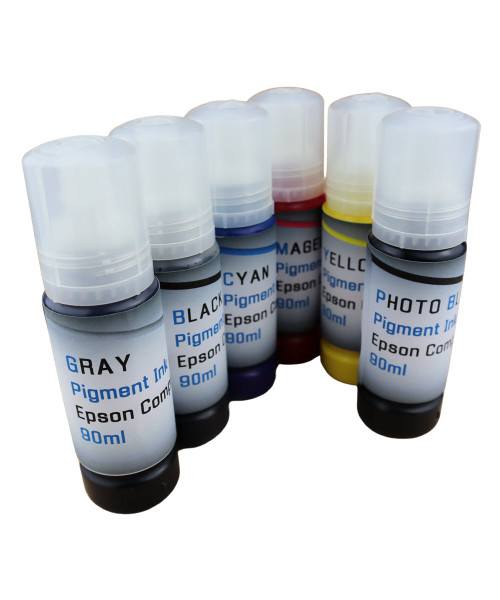 Pigment Ink 6- 90ml Bottles for Epson EcoTank ET-8500 ET-8550 Printer