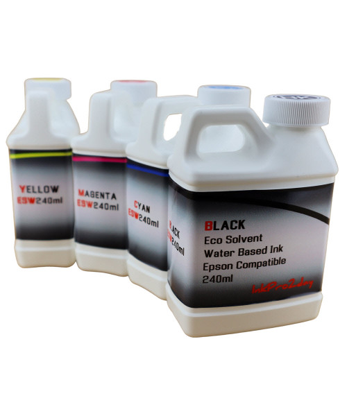 Water Based Eco Solvent Ink 4- 240ml bottles for Epson WorkForce ST-C8000 ST-C8090 Printers