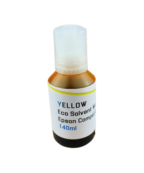 Yellow Water Based Eco Solvent Ink Bottle 140ml for Epson EcoTank ET-15000 Printer