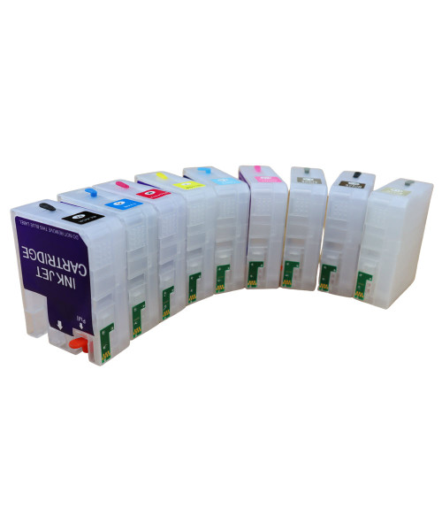 9 Refillable Ink Cartridges 80ml each (empty) for Epson Stylus Pro 3800 Printer