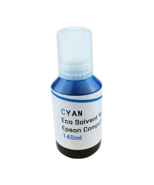 Cyan Water Based Eco Solvent Ink 140ml Bottle for Epson EcoTank ET-8500 ET-8550 Printer

