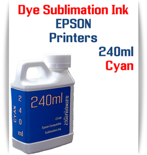 Cyan 240ml Dye Sublimation Bottle Ink - EPSON Printers