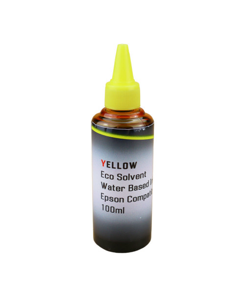 Yellow Water Based Eco Solvent Ink 100ml Bottle for Epson WorkForce WF-2520 WF-2530 WF-2540 Printers

