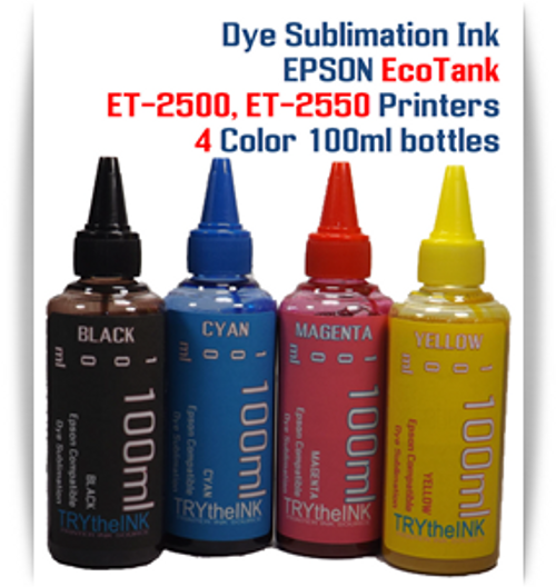 EPSON EcoTank ET-2500 ET-2550 Printer 4 Color Package 100ml bottles Dye Sublimation Bottle Ink