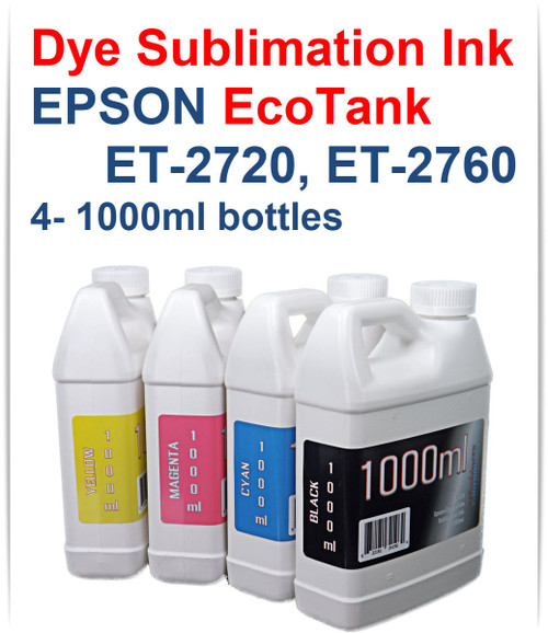 EPSON EcoTank ET-2720 ET-2760 Printer 4 Color Package 1000ml bottles Dye Sublimation Bottle Ink
