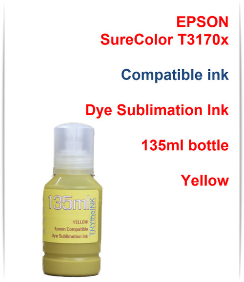 Yellow Dye Sublimation Ink - 135ml bottle for EPSON SureColor T3170x printer