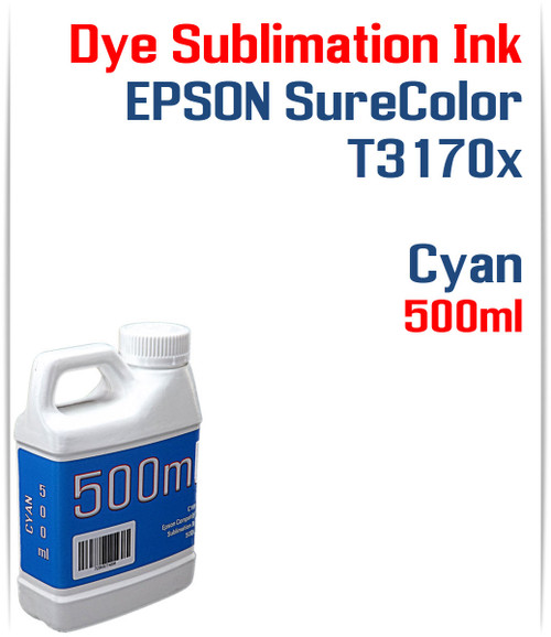 Cyan Dye Sublimation Ink - 500ml bottle for EPSON SureColor T3170x printer