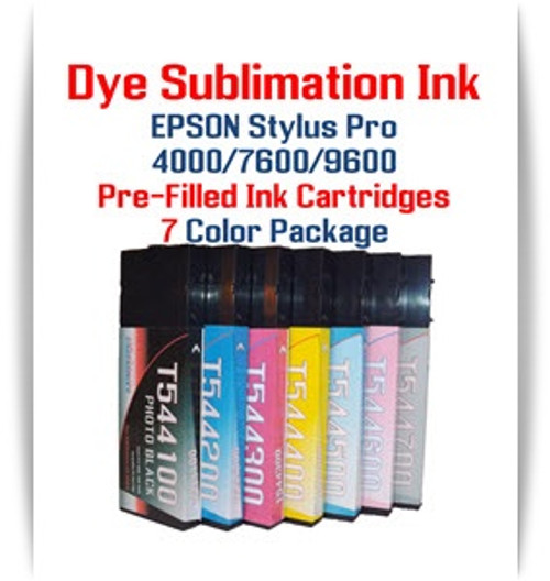 7 - Epson Stylus Pro 7600, 9600 printer Dye Sublimation Ink Cartridges 220ml